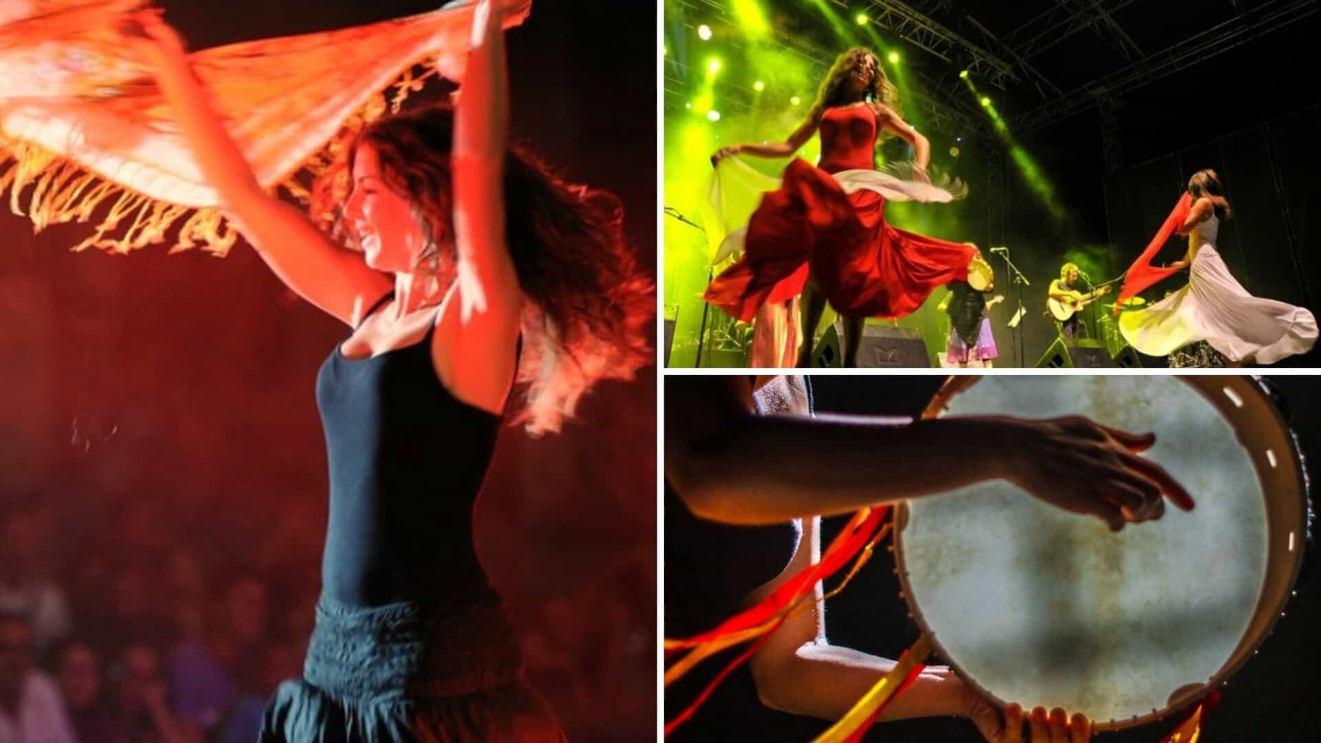 Vibrazioni di musica pugliese tradizionale con danzatrici e strumenti dal vivo al Panorama Festival.