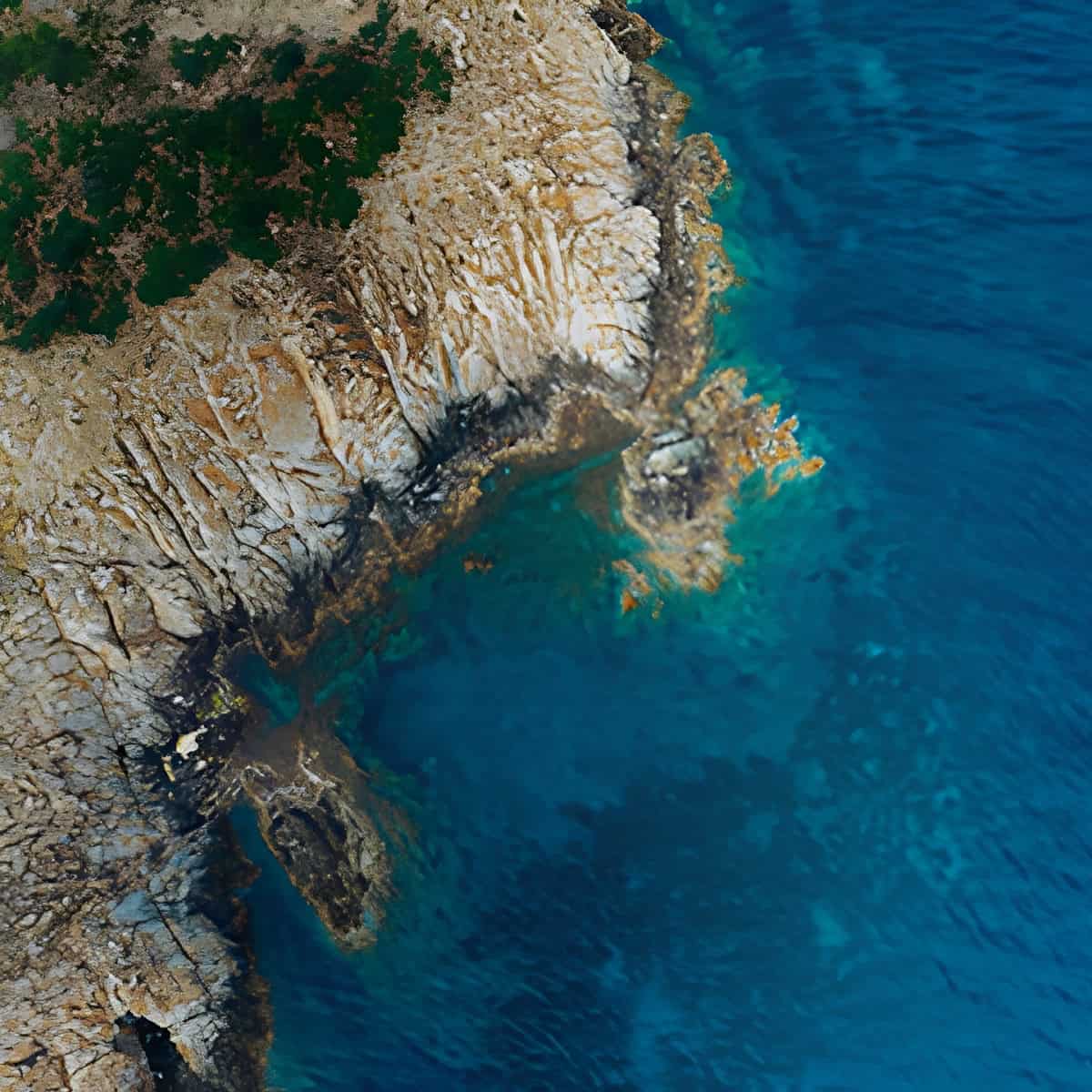 Costa di Puglia con scogli e mare cristallino.